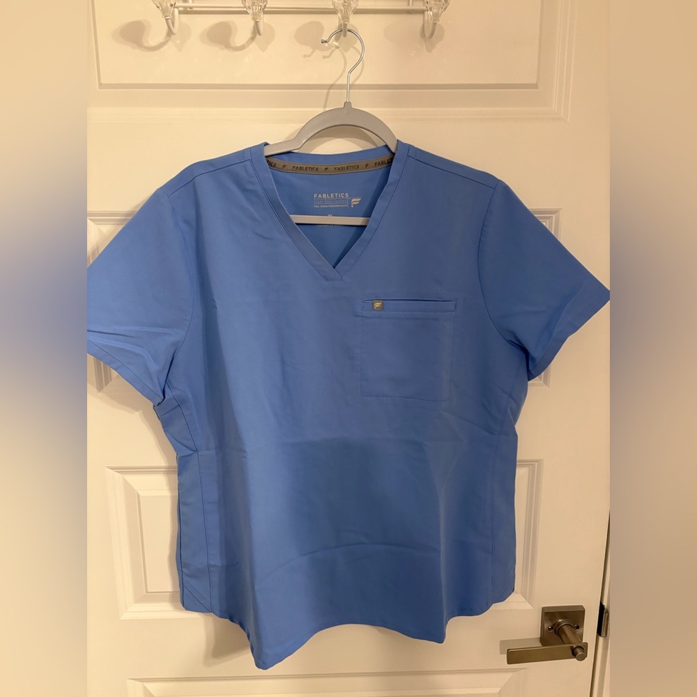 Fabletics ceil blue scrub Top